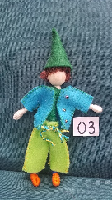 Elf Doll & Accessories - 15 Piece Set - Brown Hair - Removable Clothes - Fairy Garden - Dollhouse - 6 Tall - Handmade