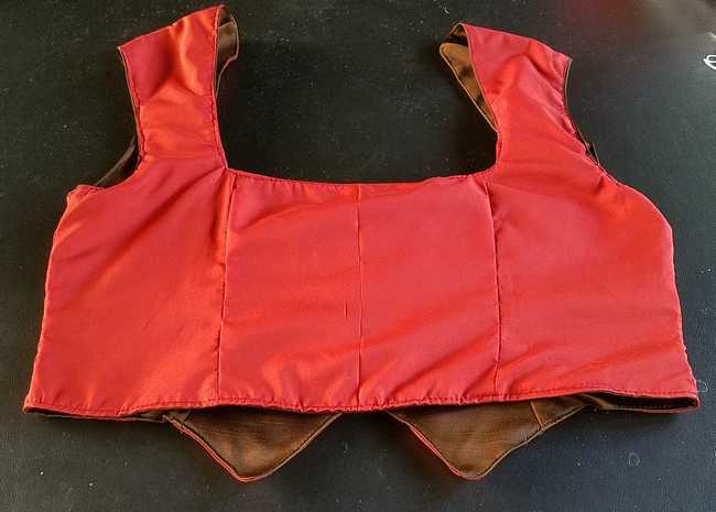 Vest - Corset - Adult XL - Plus Size - Reversible - Lace Up - Brown/Red Silk - Pirate - Festival - Hand Made