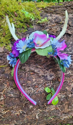 Flower Hairbands with Faux Antlers