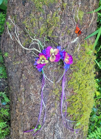 Twig Hairbands with Flowers and Butterflies